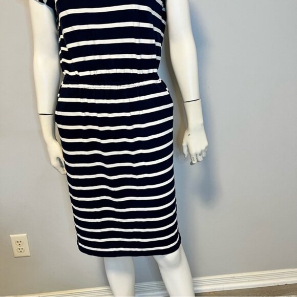 Banana Republic Navy and White Striped Midi Dress - Picture 6 of 7